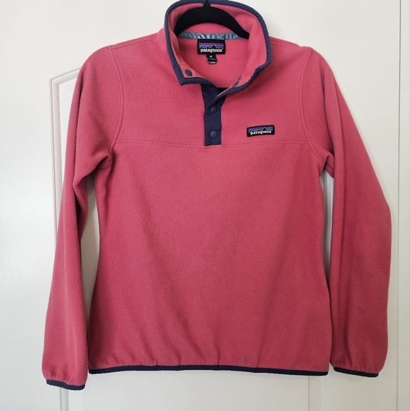 Patagonia Synchilla Snap T Pullover Womens XS Fleece Sweatshirt Outdoors Pink*h - Picture 1 of 8